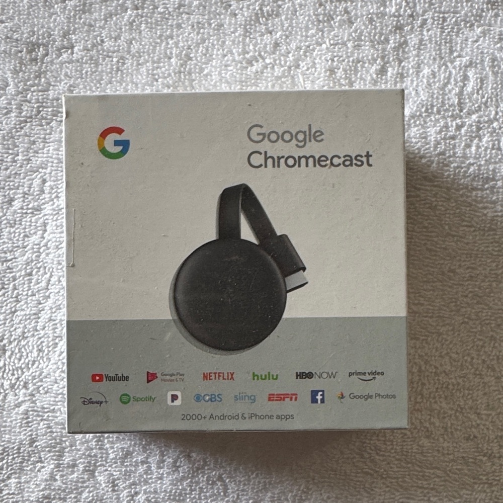 Google Chromecast in Black with Colorful Logo NWT